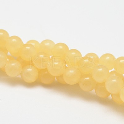 Natural Yellow Jade Bead Strands X-G-K121-01-4mm-1