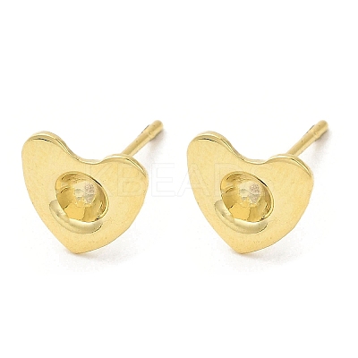 Heart 201 Stainless Steel Stud Earring Findings STAS-Q315-01G-1