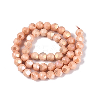 Ombre Effect Dyed Electroplate Opaque Glass Beads Strands EGLA-Q130-01A-18-1