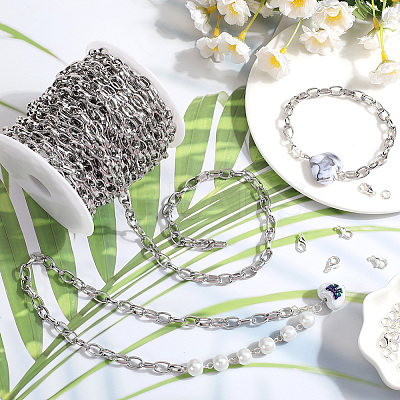 DIY Oxidation Aluminum Cable Chains Necklaces/Bracelets Making Kits DIY-SP0001-87A-S-1