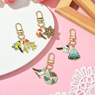 Birds Theme Alloy Enamel Pendant Decoration KEYC-YW00153-01-1