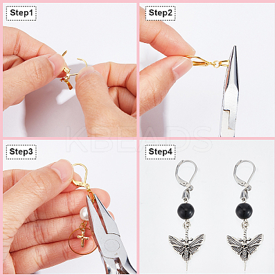 60Pcs 2 Colors 304 Stainless Steel Leverback Earring Findings STAS-SP0001-20-1