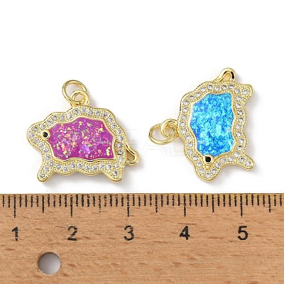 Brass Micro Pave Cubic Zirconia Pendants KK-A197-31G-1