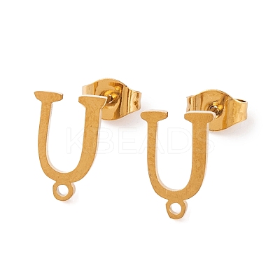 Ion Plating(IP) 304 Stainless Steel Stud Earrings FIND-Q103-01U-G-1