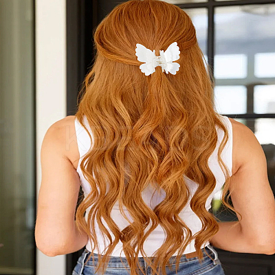 1Pc Double Butterfly Shape Cellulose Acetate(Resin) Claw Hair Clips PHAR-LP0001-07B-1