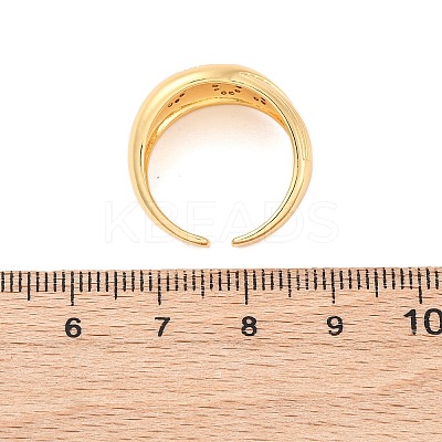 Brass Micro Pave Clear Cubic Zirconia Cuff Rings for Women RJEW-U047-04G-1