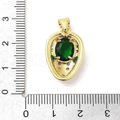 Brass Micro Pave Cubic Zirconia Pendants KK-F877-11G-1