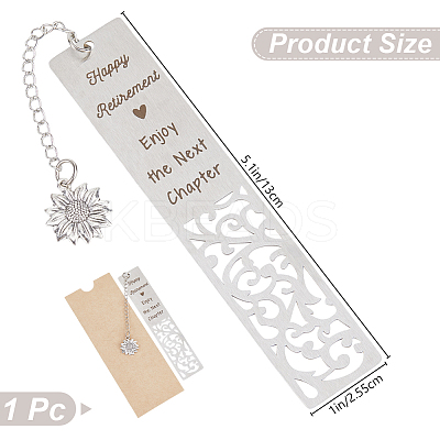 1Pc 304 Stainless Steel Bookmark AJEW-CP0003-87A-1