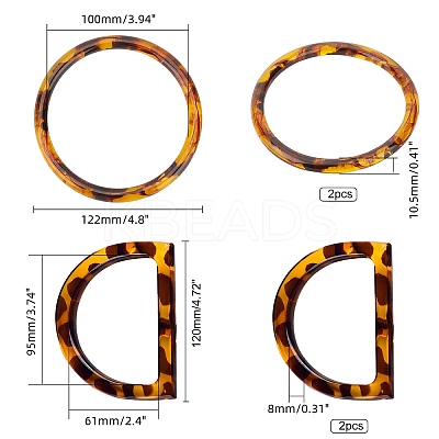 4 Pcs 2 Styles Resin Handles Replacement DIY-PH0005-12-1
