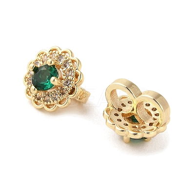 Brass Micro Pave Cubic Zirconia Pendants KK-P260-18G-1
