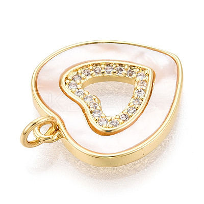 Brass Micro Pave Clear Cubic Zirconia Pendants KK-N268-47G-1