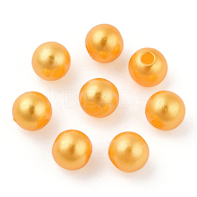 Spray Painted ABS Plastic Imitation Pearl Beads OACR-T015-05A-18-1
