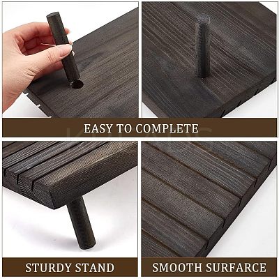 7-Slot Wooden Place Card Display Stands ODIS-WH0029-52B-1