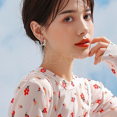 Women Cat Brass Leverback Earrings JE965A-1