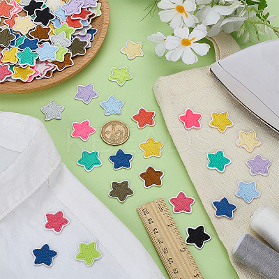 98Pcs Star Computerized Embroidery Cloth Iron On/Sew On Patches PATC-FG0003-21-1