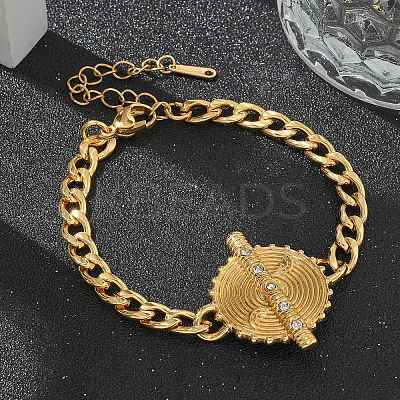 304 Stainless Steel Cuban Link Chain Bracelets for Women STAS-Z117-10G-1