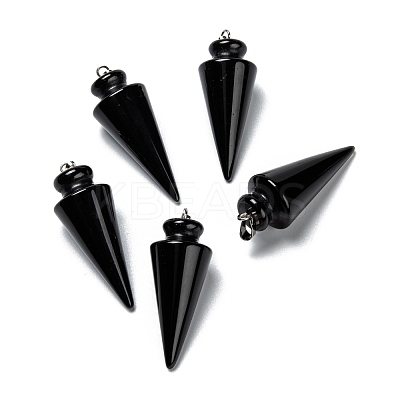Natural Obsidian Pendants G-K311-47B-1