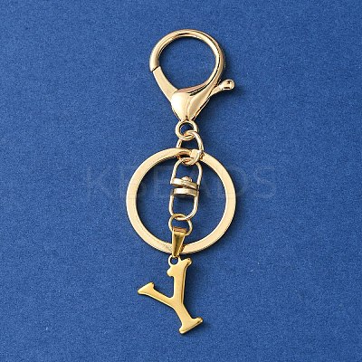 304 Stainless Steel Initial Letter Charm Keychains KEYC-YW00005-25-1