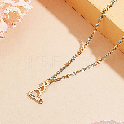 1pc 304 Stainless Steel Letter Pendant Necklaces NJEW-LP0001-39B-G-1