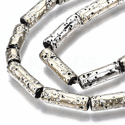 Electroplated Natural Lava Rock Beads Strands G-T114-76F-1