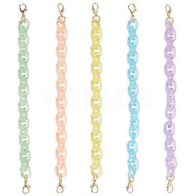 5Pcs 5 Colors Transparent Acrylic Cable Chain Bag Straps DIY-WR0002-47-1