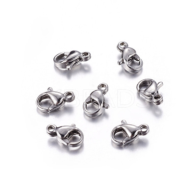Tarnish Resistant 304 Stainless Steel Lobster Claw Clasps STAS-R050-9x5mm-1