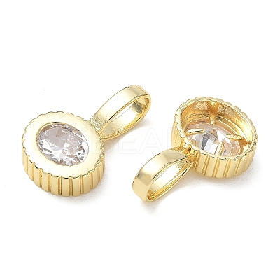 Brass Pave Clear Cubic Zirconia Pendants KK-CBA56EF-35B-G-1
