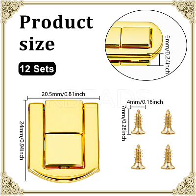 12 Bags Alloy Purse Locks FIND-NB0006-42G-1