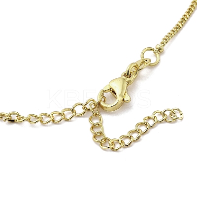 Brass Clear Cubic Zirconia Pendant Necklaces for Women NJEW-D305-03G-01-1