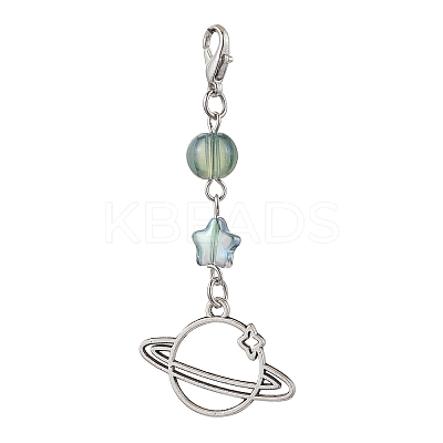 Alloy Planet Pendant Decorations HJEW-JM02679-1