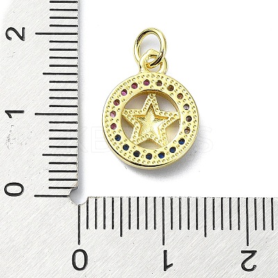 Brass Micro Pave Colorful Cubic Zirconia Pendants KK-H475-19G-08-1