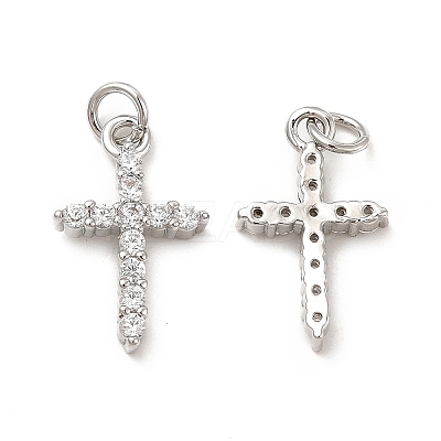 Brass Micro Pave Cubic Zirconia Pendants KK-E068-VB272-1