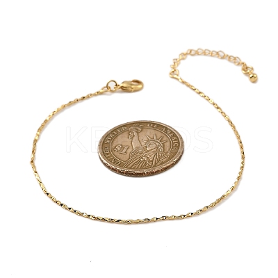 Brass Link Chain Bracelets for Women BJEW-G735-06G-1