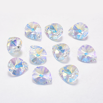 Faceted K9 Glass Rhinestone Charms X-RGLA-F053-C-001AB-1