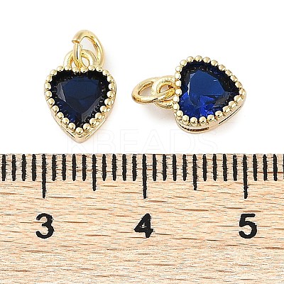 Real 18K Gold Plated Brass Inlaid Cubic Zirconia Charms ZIRC-L100-074G-01-1