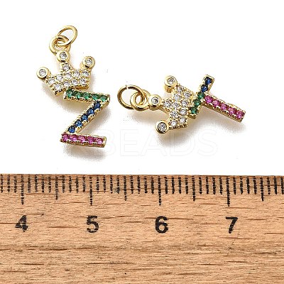 26Pcs Brass Micro Pave Cubic Zirconia Pendants KK-R218-09G-1