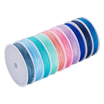 10Pcs 10 Colors Polyester Cord OCOR-TAC0040-01A-1