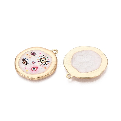 Printed Alloy Enamel Pendants ENAM-N071-10G-03-1