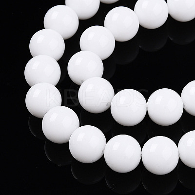 Baking Paint Opaque Glass Beads Strands GLAA-T032-P10mm-02-1