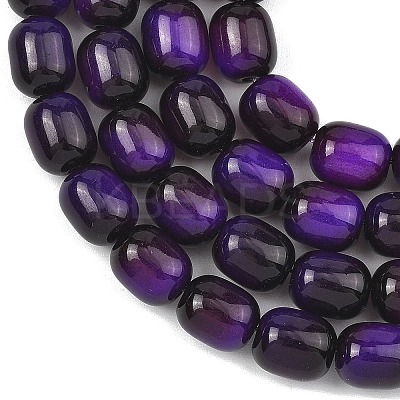 Dyed Imitation Tiger Eye Glass Beads Strands X-GLAA-H040-02B-1