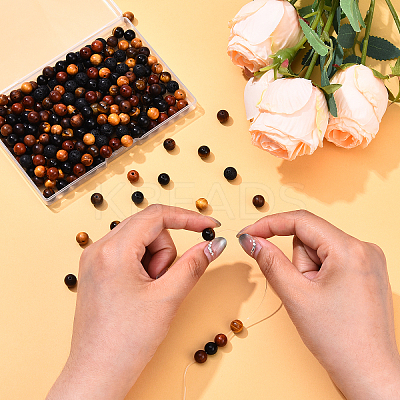 270Pcs 6 Styles Natural Waxed Wooden Beads WOOD-YW0001-51-1