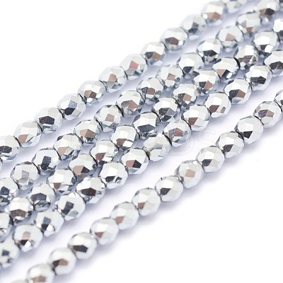 Electroplate Non-magnetic Synthetic Hematite Beads Strands G-L487-C-10-1