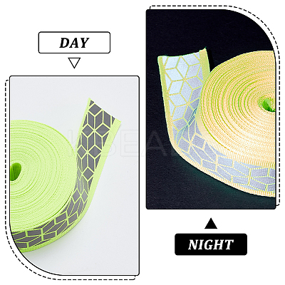 10M Flat Reflective Polyester Grosgrain Ribbon OCOR-BC0006-19A-1