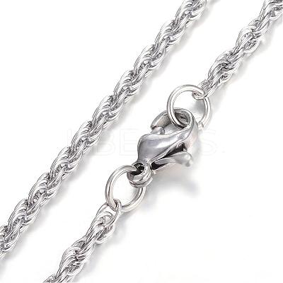 Tarnish Resistant 304 Stainless Steel Rope Chain Bracelets BJEW-K002-08-1