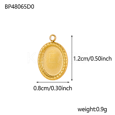 Oval Charms 304 Stainless Steel Pendants STAS-OY004-42G-1