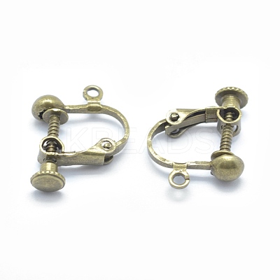 Brass Screw On Clip-on Earring Findings KK-L164-01AB-NF-1