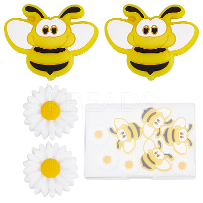 10Pcs 2 Style Food Grade Eco-Friendly Silicone Beads SIL-SC0001-08-1
