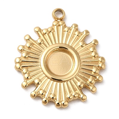 304 Stainless Steel Pendant Cabochon Settings STAS-K263-38G-1
