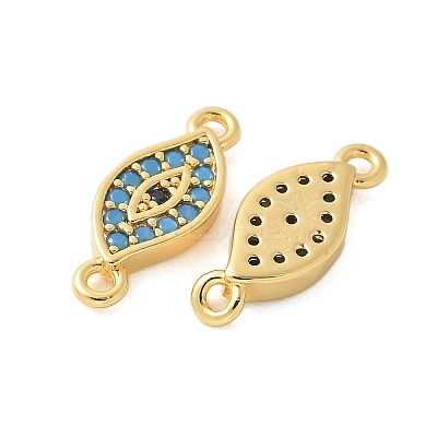Brass Micro Pave Cubic Zirconia Connector Charms KK-U056-45G-1