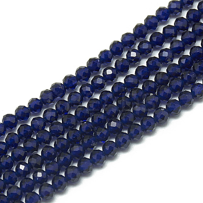 Synthetic Blue Spinel Beads Strands G-S300-25-3mm-1